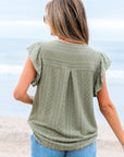Ruthie Flutter Sleeve Lace V Neck Top