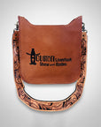 Showground Rodeo Genuine Leather Embroidered Crossbody Bag Hand-Tooled Floral Strap Purse | Houston Livestock Show and Rodeo
