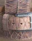 3D Western Men's Genuine Leather Embossed Tan/Brown Belt Western Style