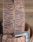 3D Western Men's Genuine Leather Embossed Tan/Brown Belt Western Style