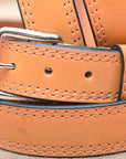 HILASON Western Genuine Leather Belt Mens Classic Tan with Silver Buckle