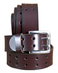 HILASON Western Genuine Leather Belt for Handmade Unisex Full Grain Heavy Duty Belt Dark Brown