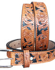 HILASON Western Genuine Leather Belt for Hand Tooled Unisex Heavy Duty Belt