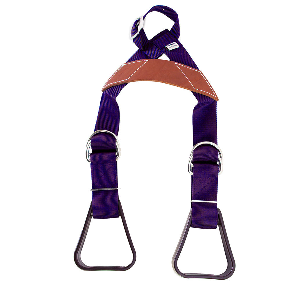 Hilason Saddle Buddy Kids Stirrup  Adjustable Black Nylon with Genuine Cow Leather