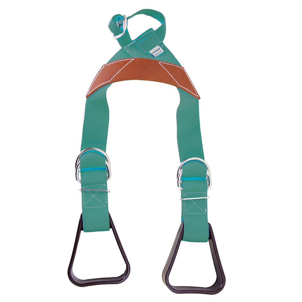 Hilason Saddle Buddy Kids Stirrup  Adjustable Black Nylon with Genuine Cow Leather