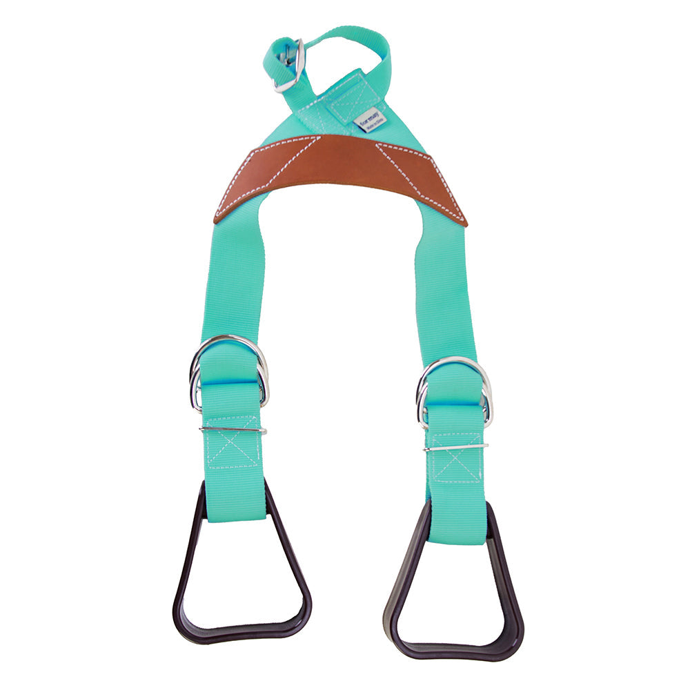 Hilason Saddle Buddy Kids Stirrup  Adjustable Black Nylon with Genuine Cow Leather