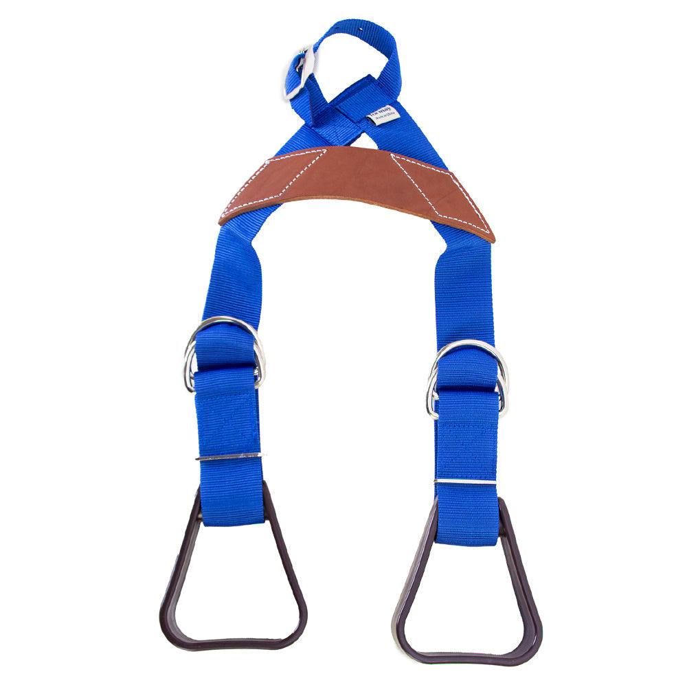 Hilason Saddle Buddy Kids Stirrup  Adjustable Black Nylon with Genuine Cow Leather