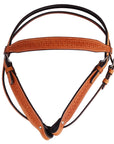 HILASON Western Genuine American Leather Horse Headstall & Breast Collar Set Tan