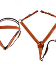 HILASON Western Genuine American Leather Horse Headstall & Breast Collar Set Tan
