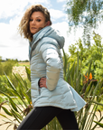 Ice Blue Duck Down Riding Jacket