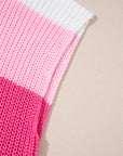 Elliot Color Block Notch V Neck Sweater Top
