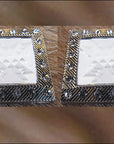 Screw Back Concho 1.5 In Silver Crystals Square Bling Saddle
