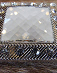 Screw Back Concho 1.5 In Silver Crystals Square Bling Saddle