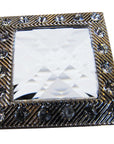 Screw Back Concho 1.5 In Silver Crystals Square Bling Saddle