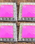 Western Screw Back Concho Light Fuschia Square Crystals Bling
