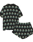 Turquoise Naja Western Satin Pajama set
