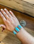 Cuff - Sterling silver Cuff Bracelet with Kingman turquoise