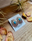 Rectangle Concho Earrings – Kingman Turquoise, Sterling Silver