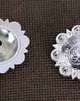 Western Screw Back Concho Silver Engraved Round Berry Saddle Horse 1.5 In