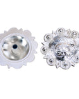Western Screw Back Concho Silver Engraved Round Berry Saddle Horse 1.5 In