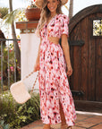 Eve Flutter Sleeve Cutout Long Dress