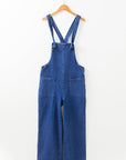 Elodie Knotted Strap Wide Leg Denim Overalls