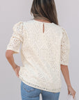Frankie Eyelet Embroidered Casual Blouse