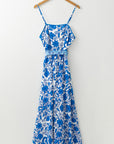 Shelby Floral Spaghetti Strap Maxi Dress with Waist Tie