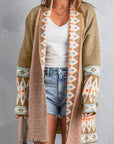 Aztec Geometric Open Front Cardigan