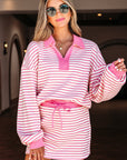Juniper Stripe Collared Pullover and Skort Outfit
