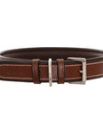 ExionPro Silver Clincher Padded Leather Dog Collar - Brown Padding
