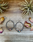 Smaller Sterling Silver Pearls Hoops with Mohave