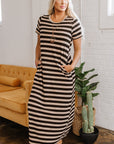 Meilani Stripe T-shirt Maxi Dress