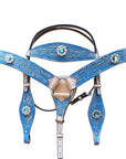 Hilason American Leather Hand Painted Horse Headstall Breast Collar