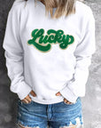 Brinley Chenille Lucky Pattern Sweatshirt