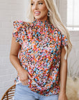 Elowen Floral Flutter Sleeve Blouse Top