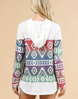 Chama Valley Aztec Print Waffle Knit Lightweight Hoodie Made in America