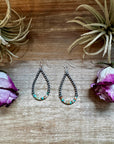 Green & Orange Heishi Earrings – Sterling Silver Pearls