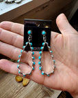 Kingman Turquoise Dangle Earrings – Sterling Silver, Lightweight, USA Made