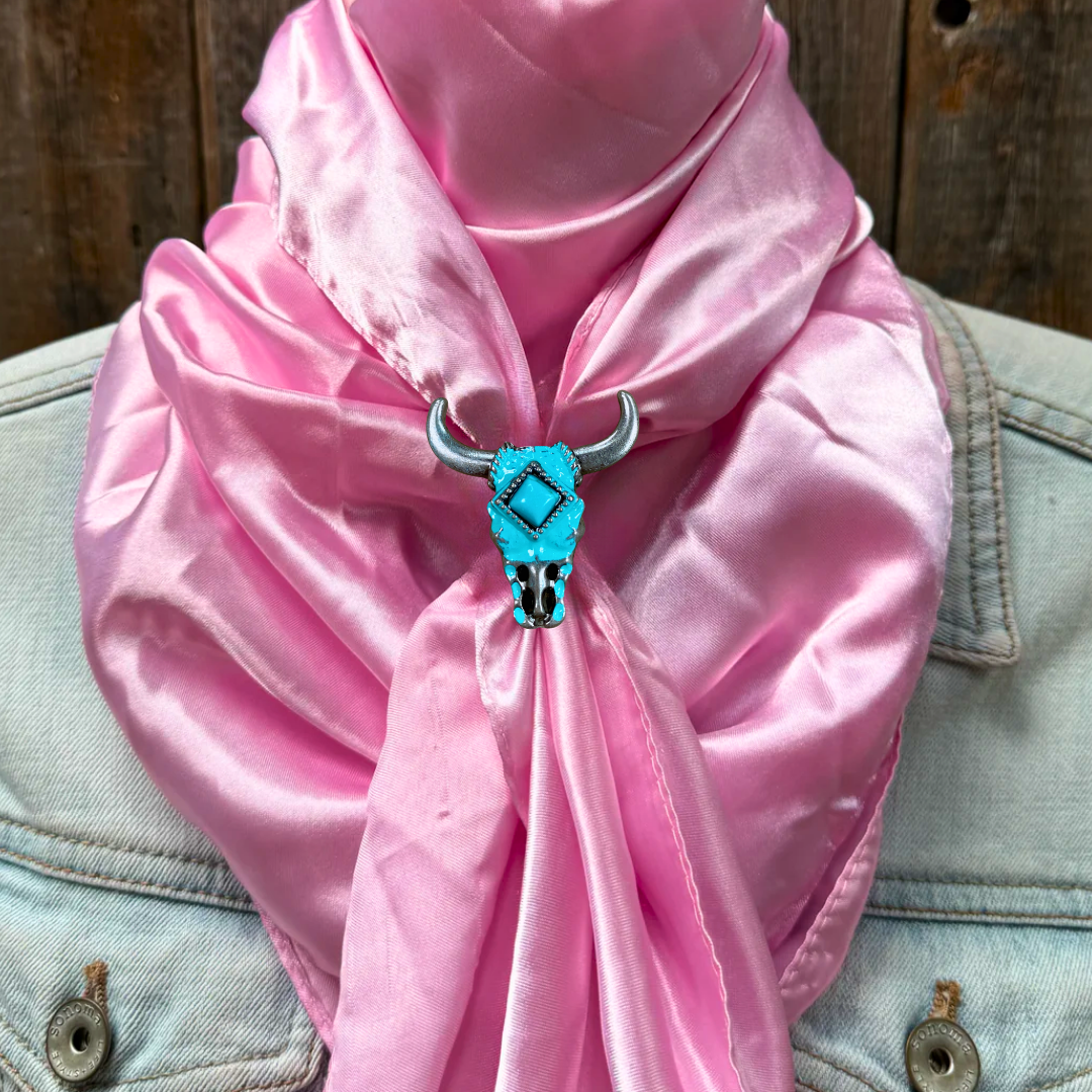 35X35" Solid Pink Wild Rag / Scarf WRS27 - Western Concho Wild Rag Slides - Assorted
