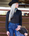 BLACK POLAR FLEECE PERFORMANCE RODEO SHIRT