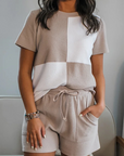 Colorblock Patchwork Tee and Shorts Set