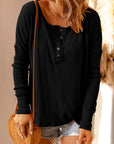 Harper Waffle Knit Henley Top