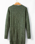 Cable Knit Drop Shoulder Sweater Dress