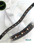 ExionPro Dual Colored Glittering Brown, Black and Golden Crystal Browband