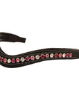 ExionPro Designer Clear Light Pink & Maroon linked Crystal Browband