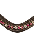 ExionPro Designer Clear Light Pink & Maroon linked Crystal Browband