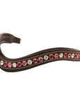 ExionPro Designer Clear Light Pink & Maroon linked Crystal Browband