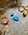 Golden Hill Turquoise Pendant – Navajo Handmade by Ned Nez, Sterling Silver