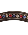 ExionPro Designer Red, Blue & White linked Crystal Browband